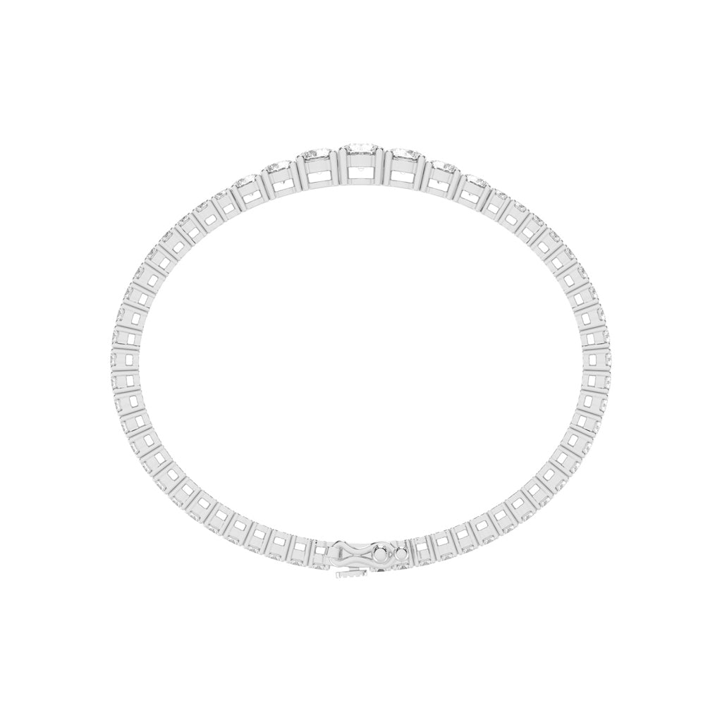 Riona 6Ct Sterling Round Cut Tennis Lab Diamond Bracelet