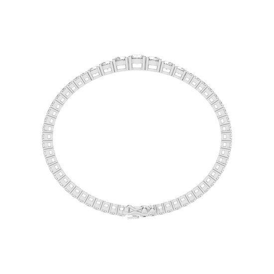 Riona 6Ct Sterling Round Cut Tennis Lab Diamond Bracelet