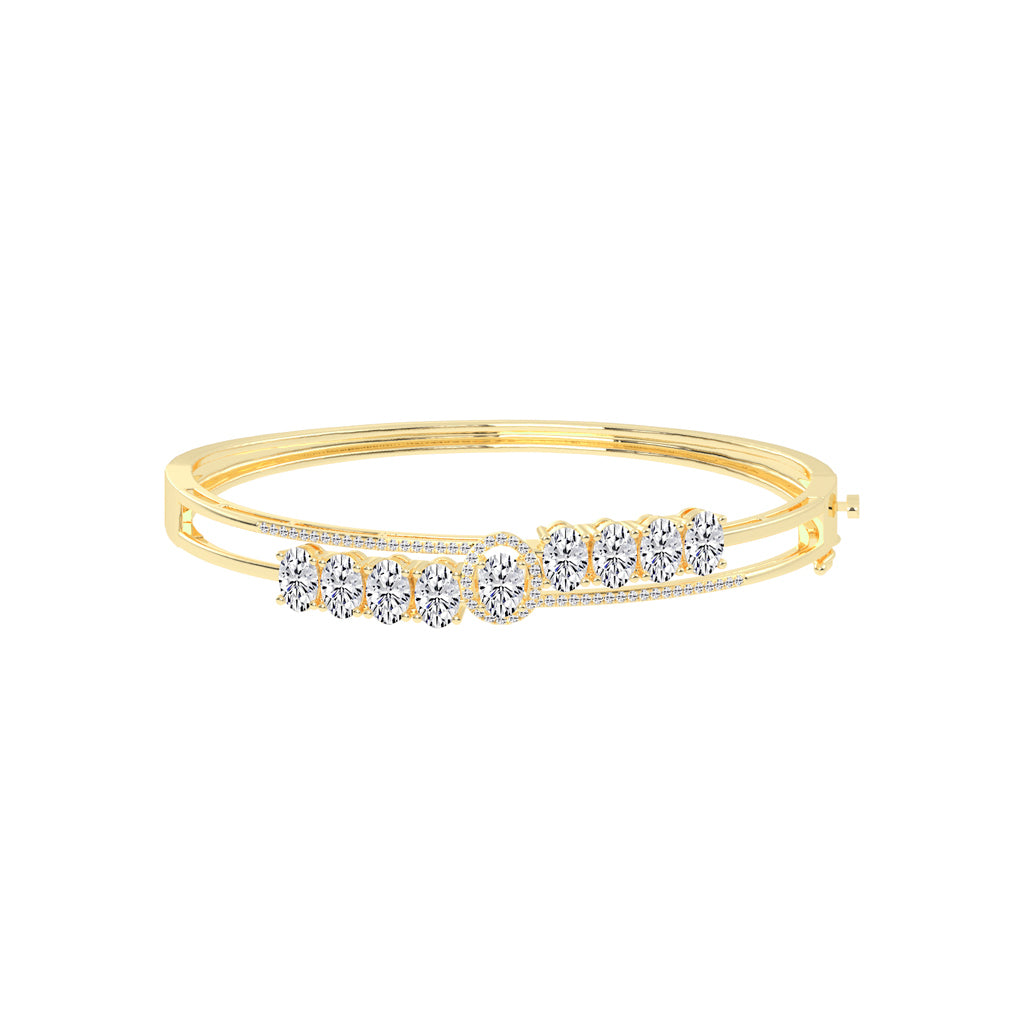 Zaria 4.25Ct Split Oval Cut Kada Lab Diamond Bracelet