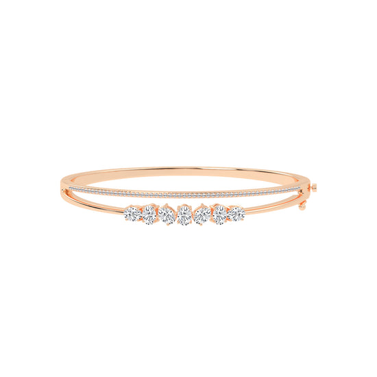 Elara 2Ct Split Oval Cut Kada Lab Diamond Bracelet