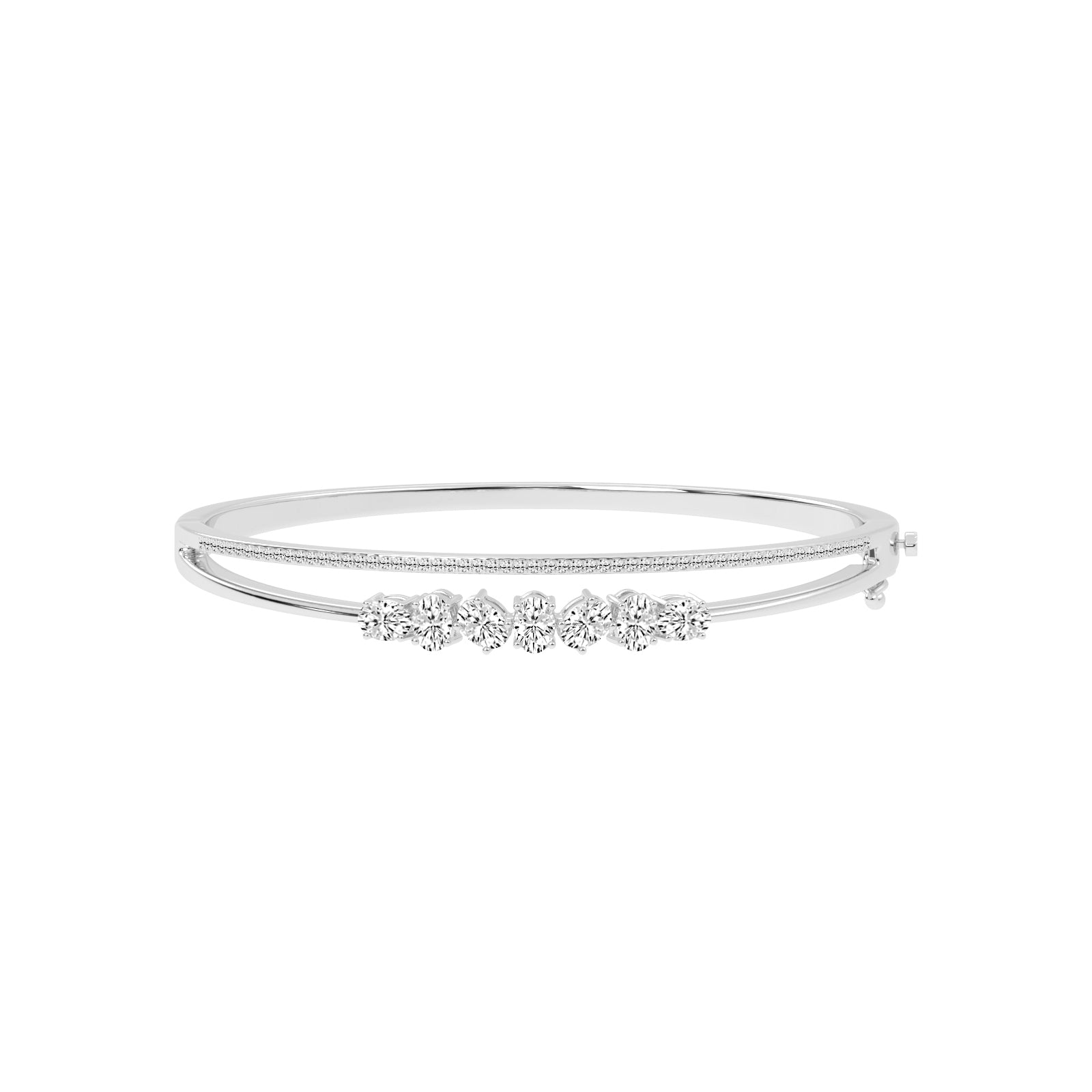 Elara 2Ct Split Oval Cut Kada Lab Diamond Bracelet
