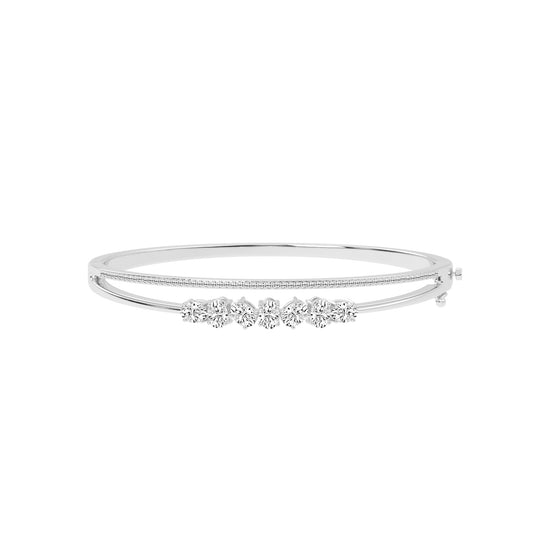 Elara 2Ct Split Oval Cut Kada Lab Diamond Bracelet