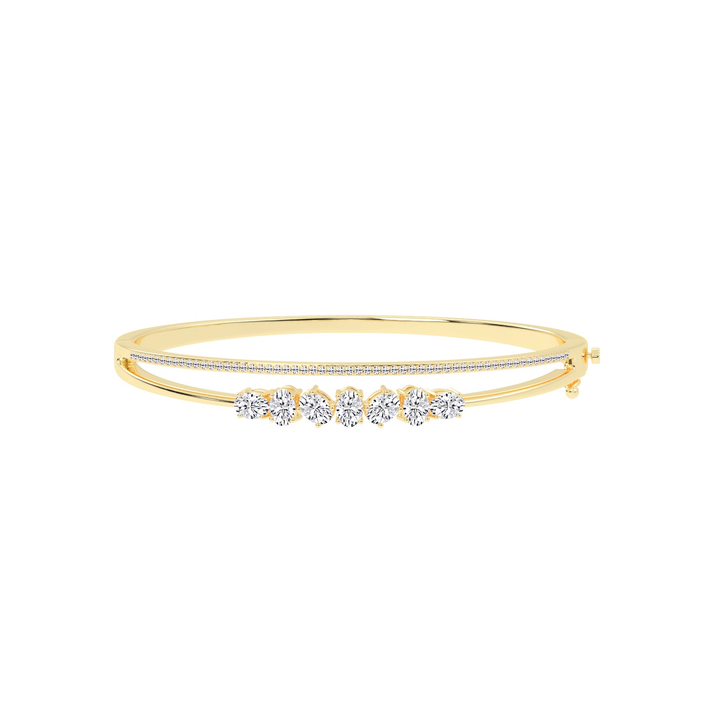 Elara 2Ct Split Oval Cut Kada Lab Diamond Bracelet