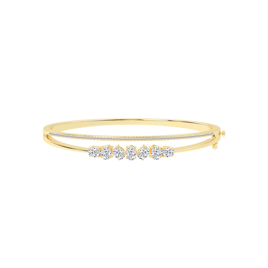 Elara 2Ct Split Oval Cut Kada Lab Diamond Bracelet