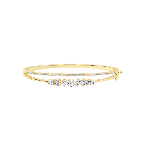 Elara 2Ct Split Oval Cut Kada Lab Diamond Bracelet