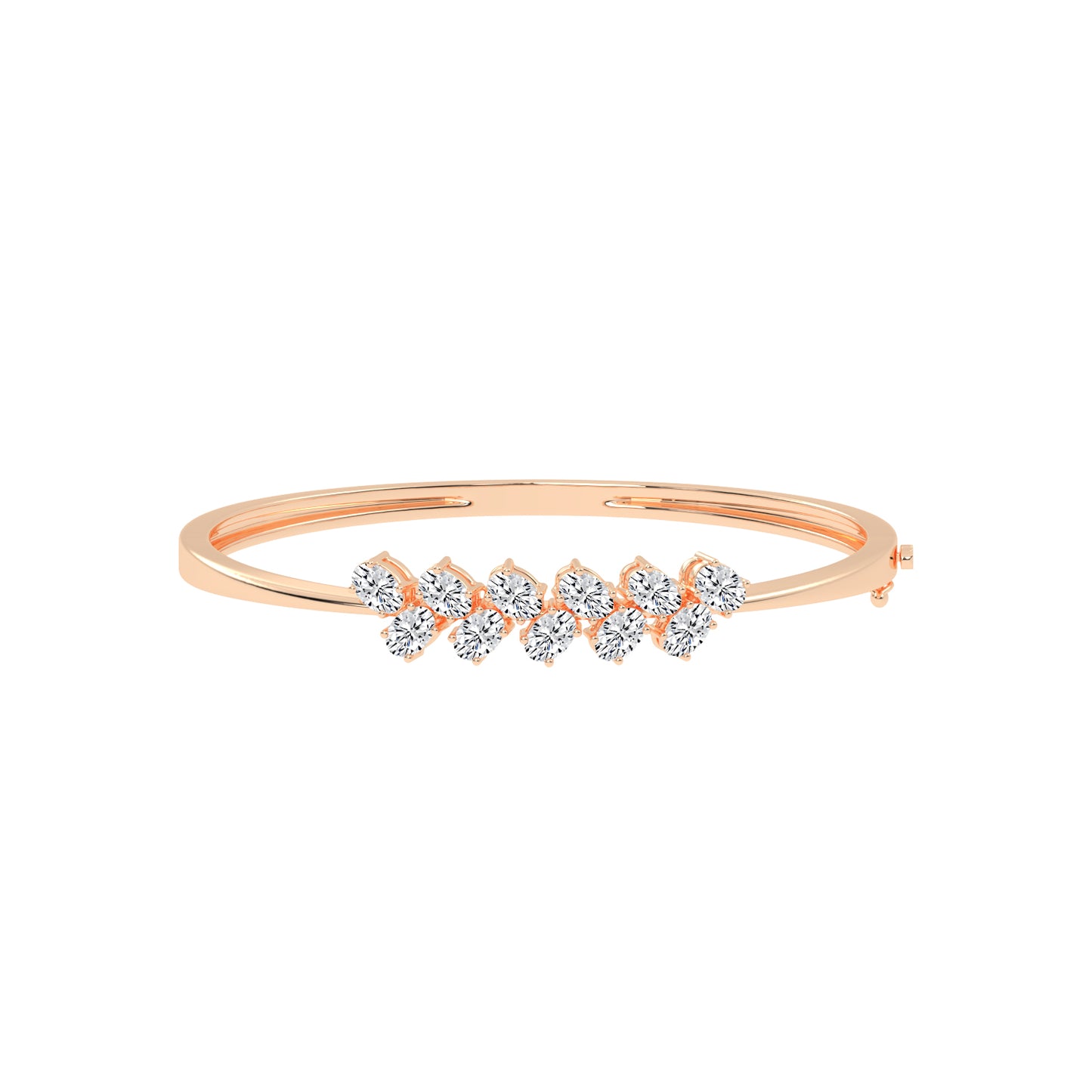 Alina 3Ct Reversed Tapred Oval Cut Kada Lab Diamond Bracelet