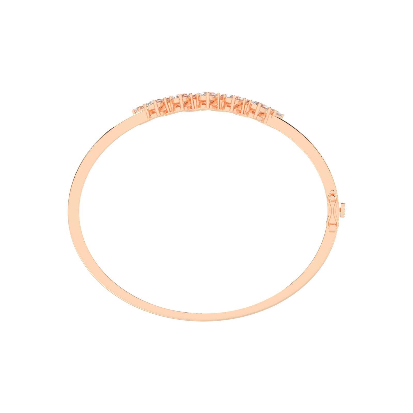 Alina 3Ct Reversed Tapred Oval Cut Kada Lab Diamond Bracelet