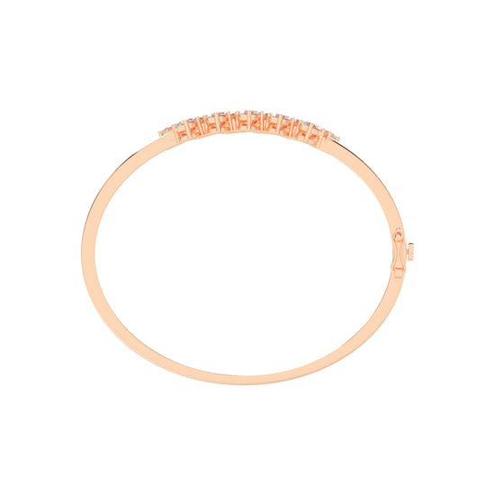 Alina 3Ct Reversed Tapred Oval Cut Kada Lab Diamond Bracelet