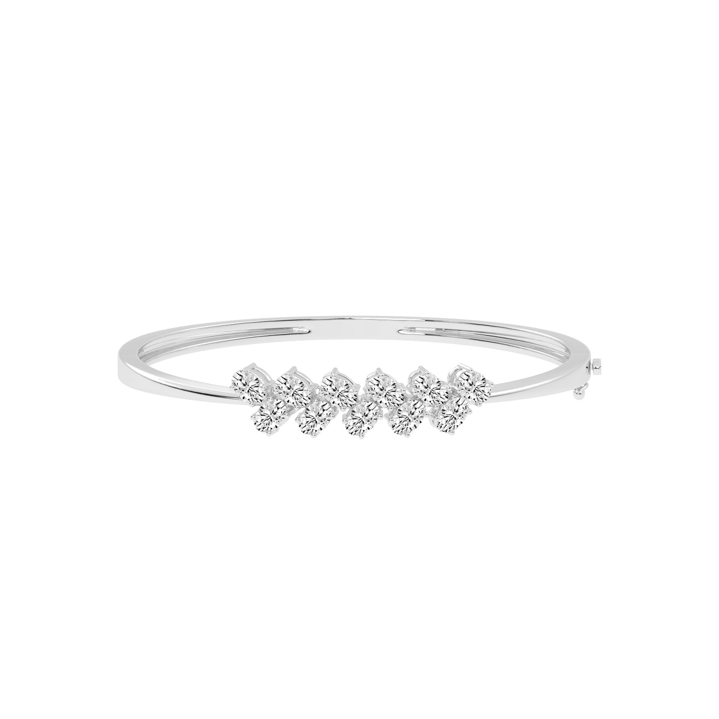 Alina 3Ct Reversed Tapred Oval Cut Kada Lab Diamond Bracelet