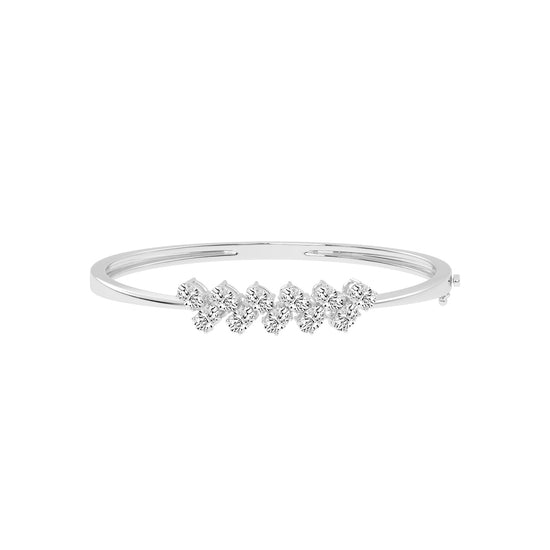 Alina 3Ct Reversed Tapred Oval Cut Kada Lab Diamond Bracelet