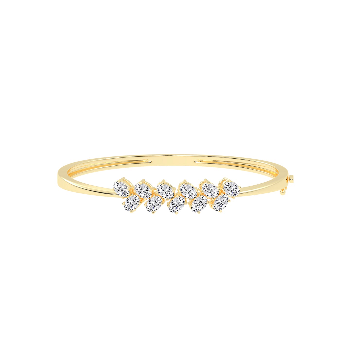 Alina 3Ct Reversed Tapred Oval Cut Kada Lab Diamond Bracelet