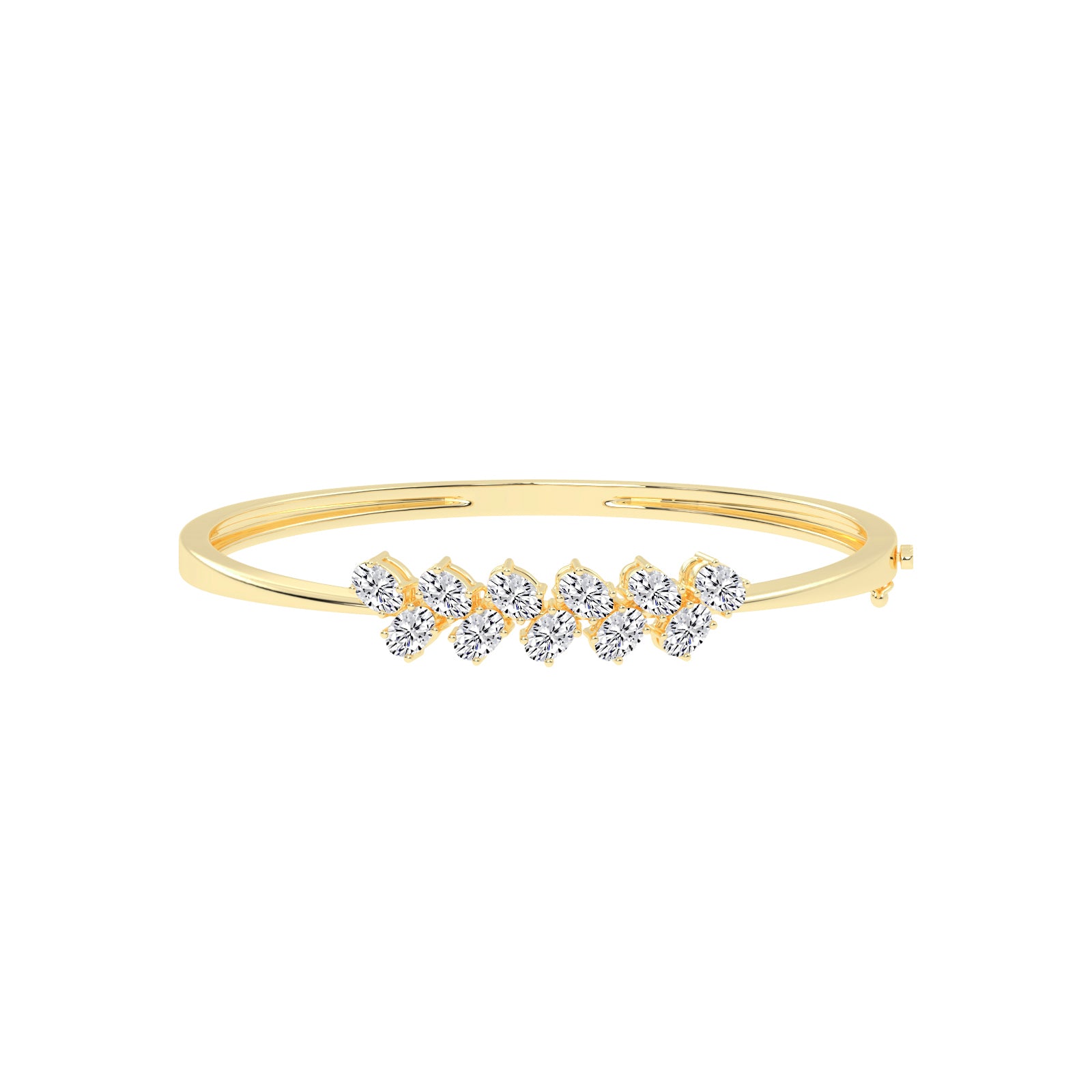 Alina 3Ct Reversed Tapred Oval Cut Kada Lab Diamond Bracelet