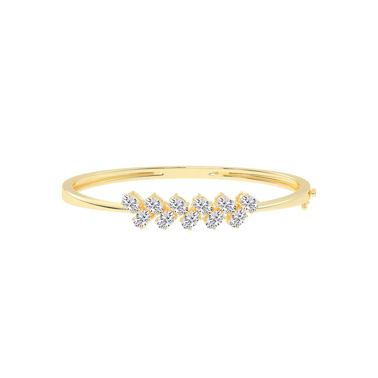Alina 3Ct Reversed Tapred Oval Cut Kada Lab Diamond Bracelet
