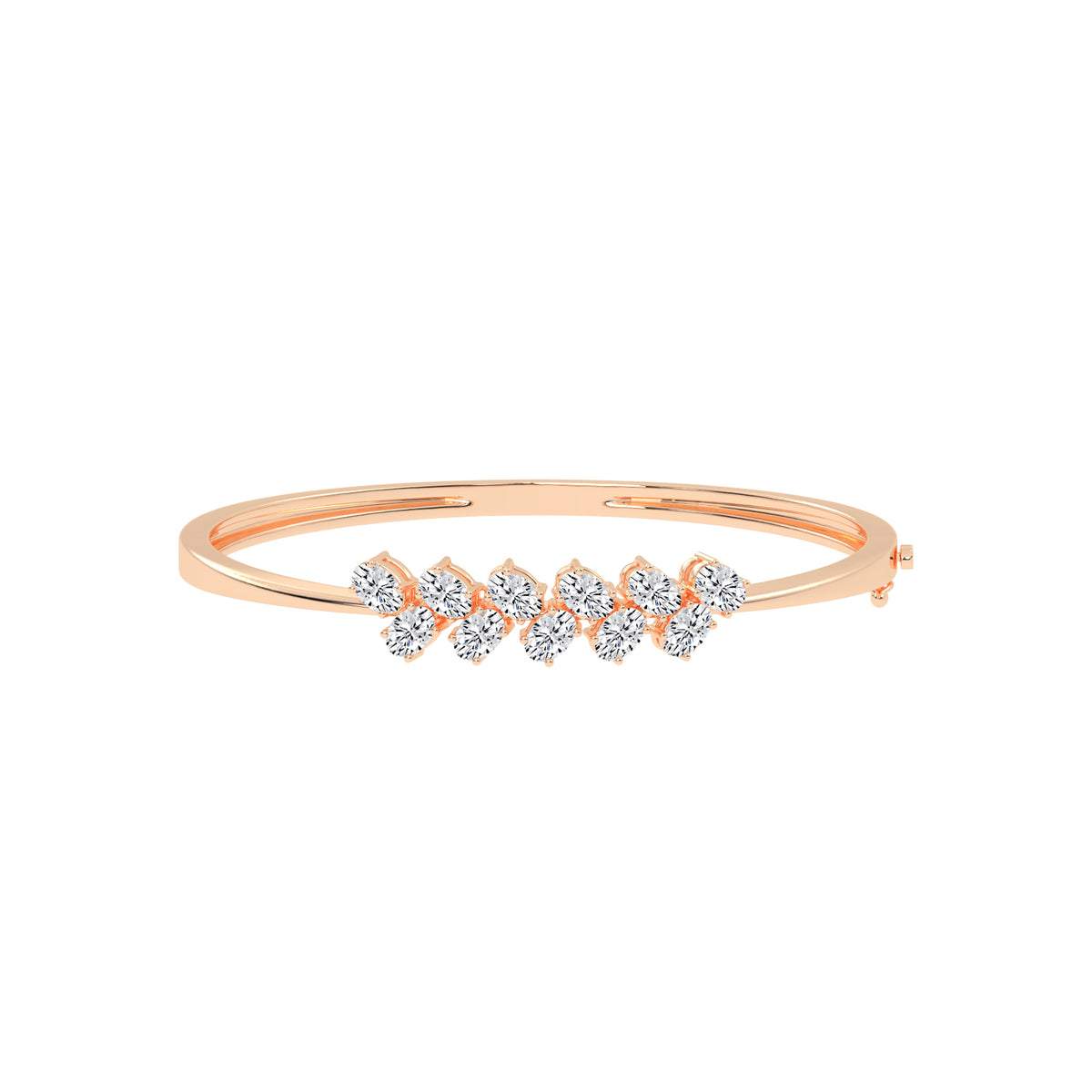 Alina 3Ct Reversed Tapred Oval Cut Kada Lab Diamond Bracelet