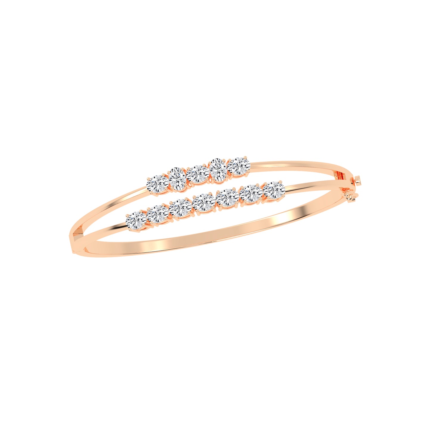 Aeliana 3Ct Split Oval Cut Kada Lab Diamond Bracelet