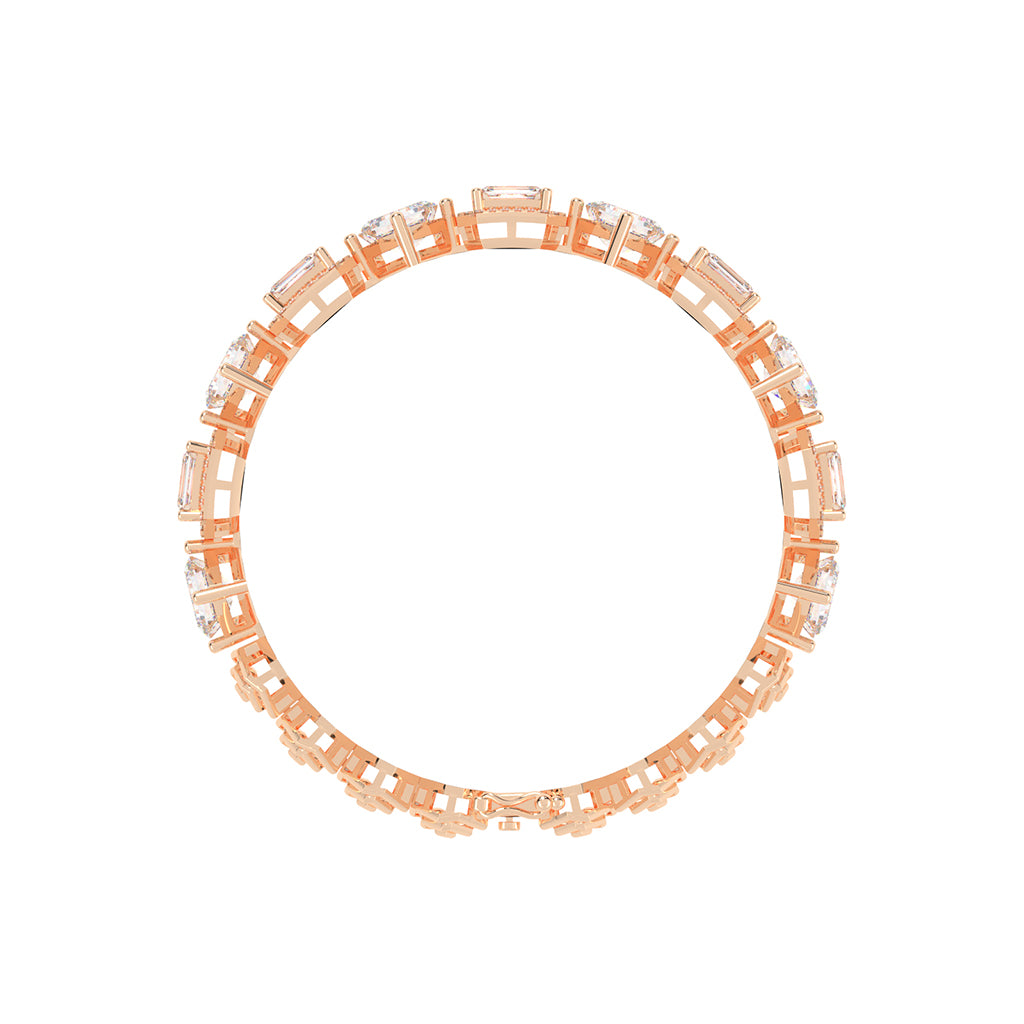 Fara 13.25Ct Miracle Setting Emerald Cut Fancy Lab Diamond Bracelet