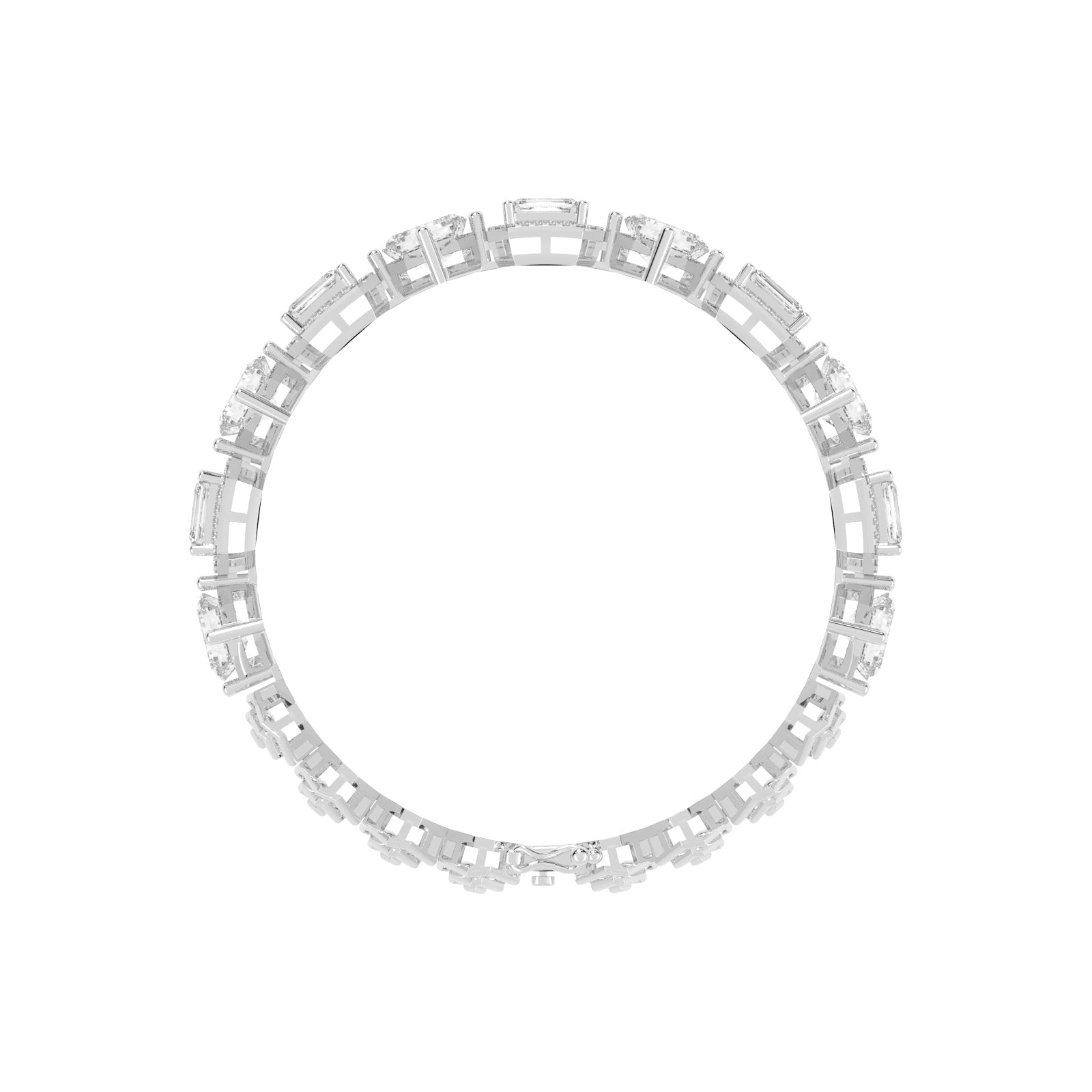 Fara 13.25Ct Miracle Setting Emerald Cut Fancy Lab Diamond Bracelet