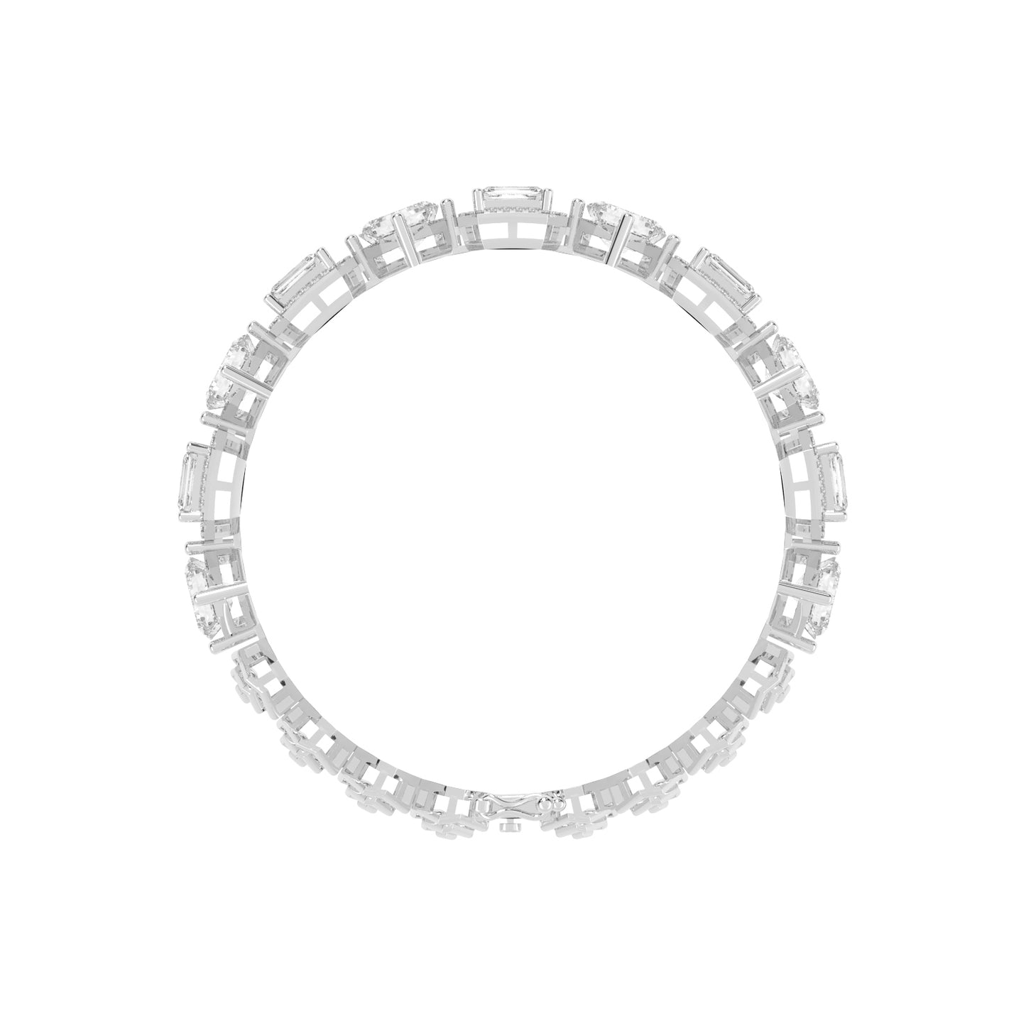 Fara 1325Ct Miracle Setting Emerald Cut Fancy Lab Diamond Bracelet