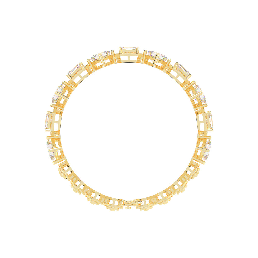 Fara 13.25Ct Miracle Setting Emerald Cut Fancy Lab Diamond Bracelet