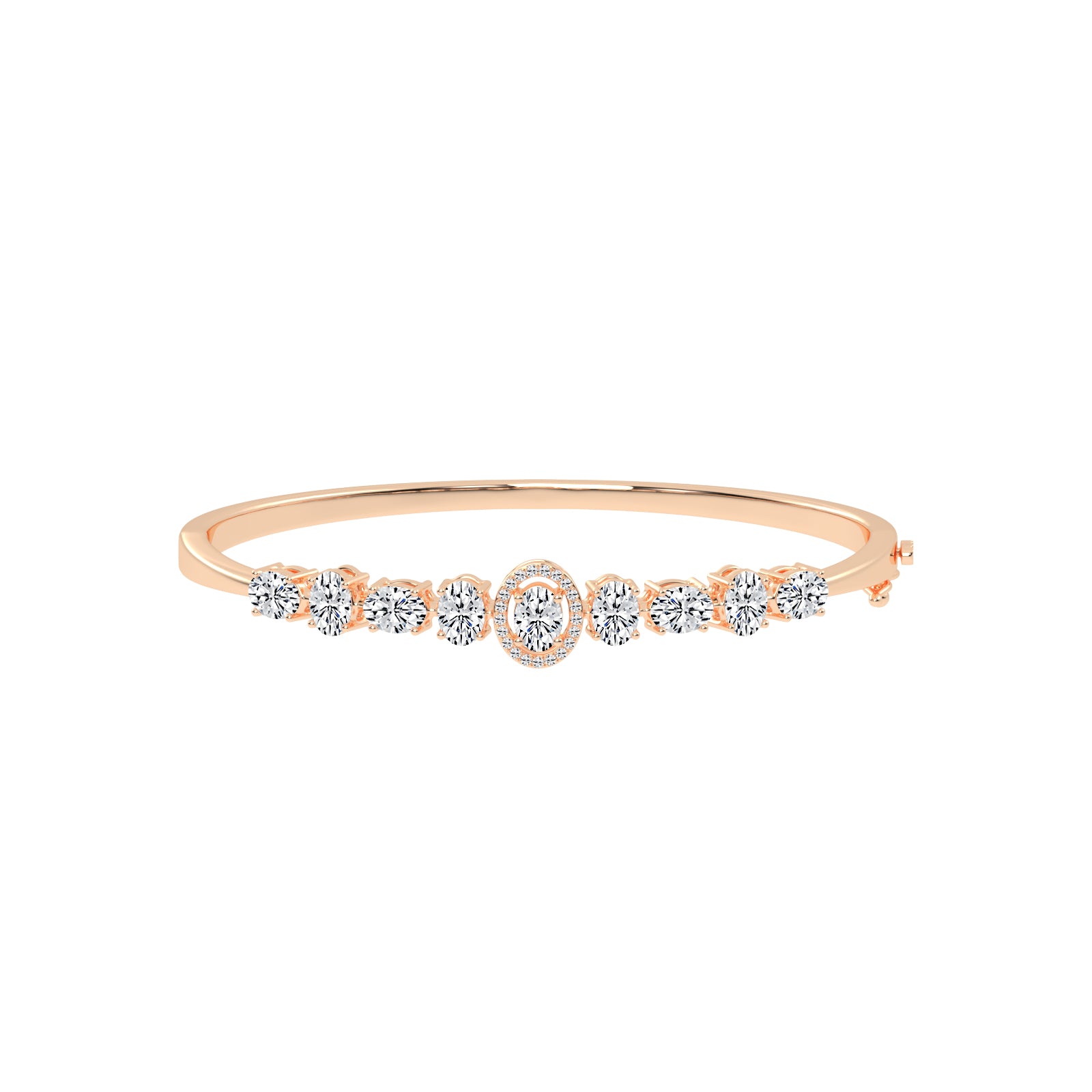 Ravina Oval Cut Kada Lab Diamond Bracelet