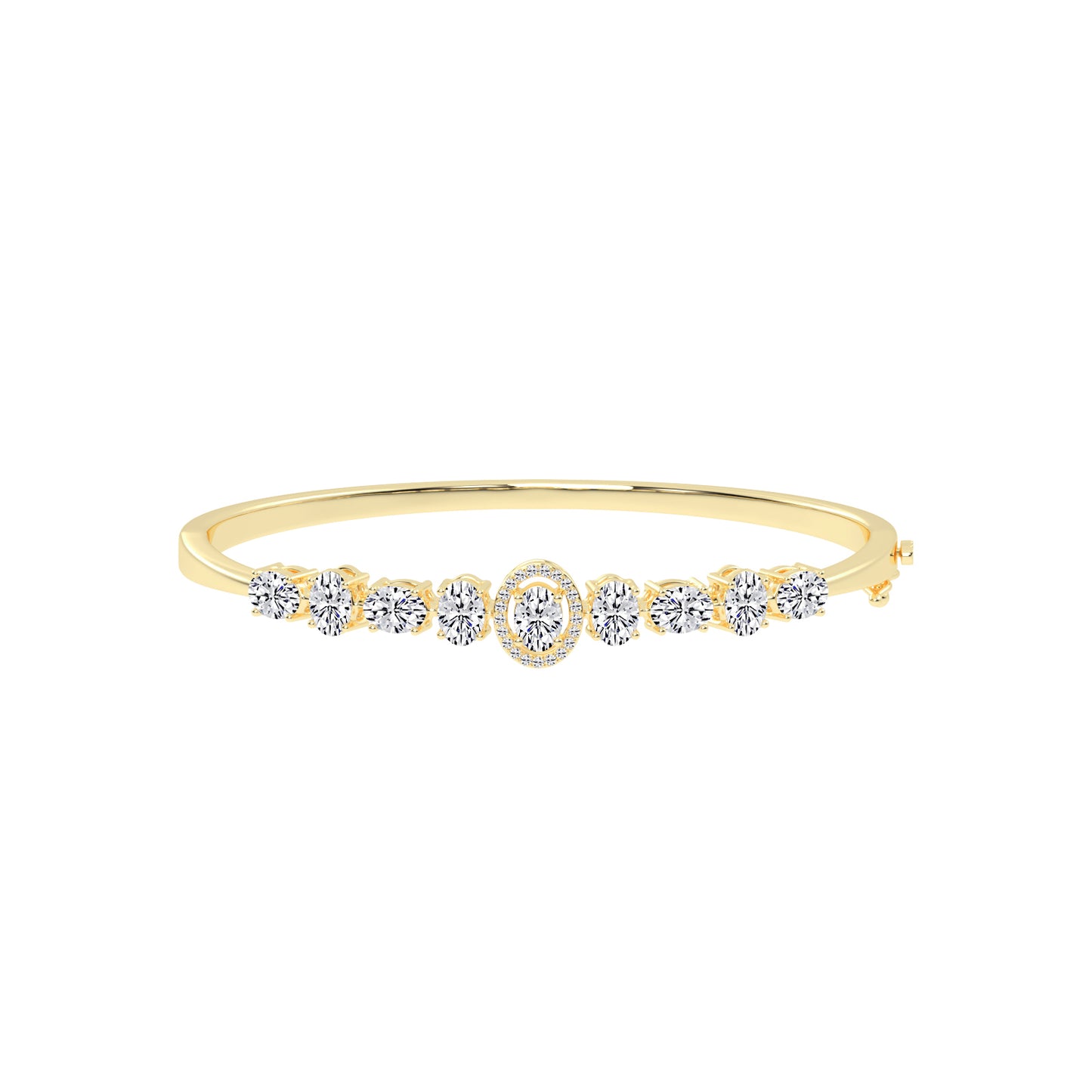 Ravina Oval Cut Kada Lab Diamond Bracelet
