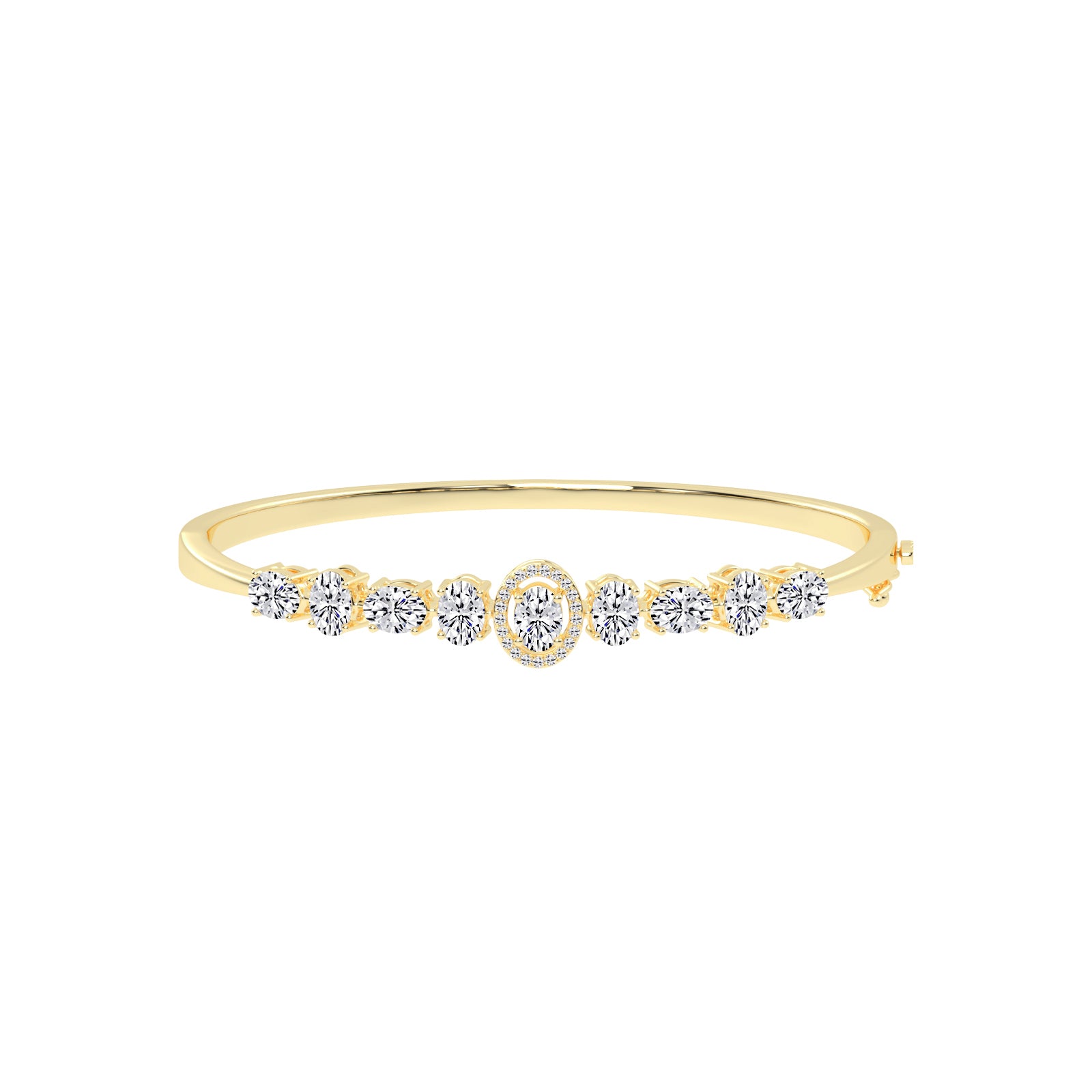 Ravina Oval Cut Kada Lab Diamond Bracelet