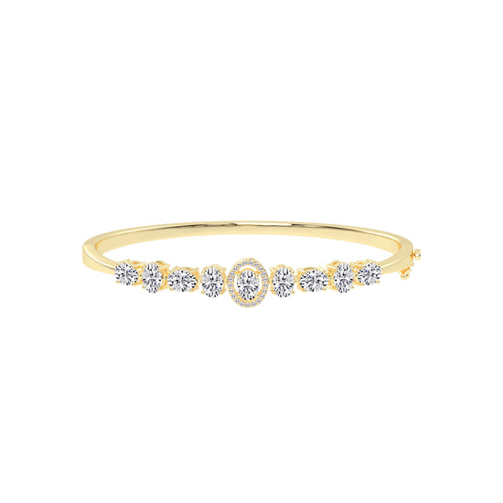Ravina Oval Cut Kada Lab Diamond Bracelet