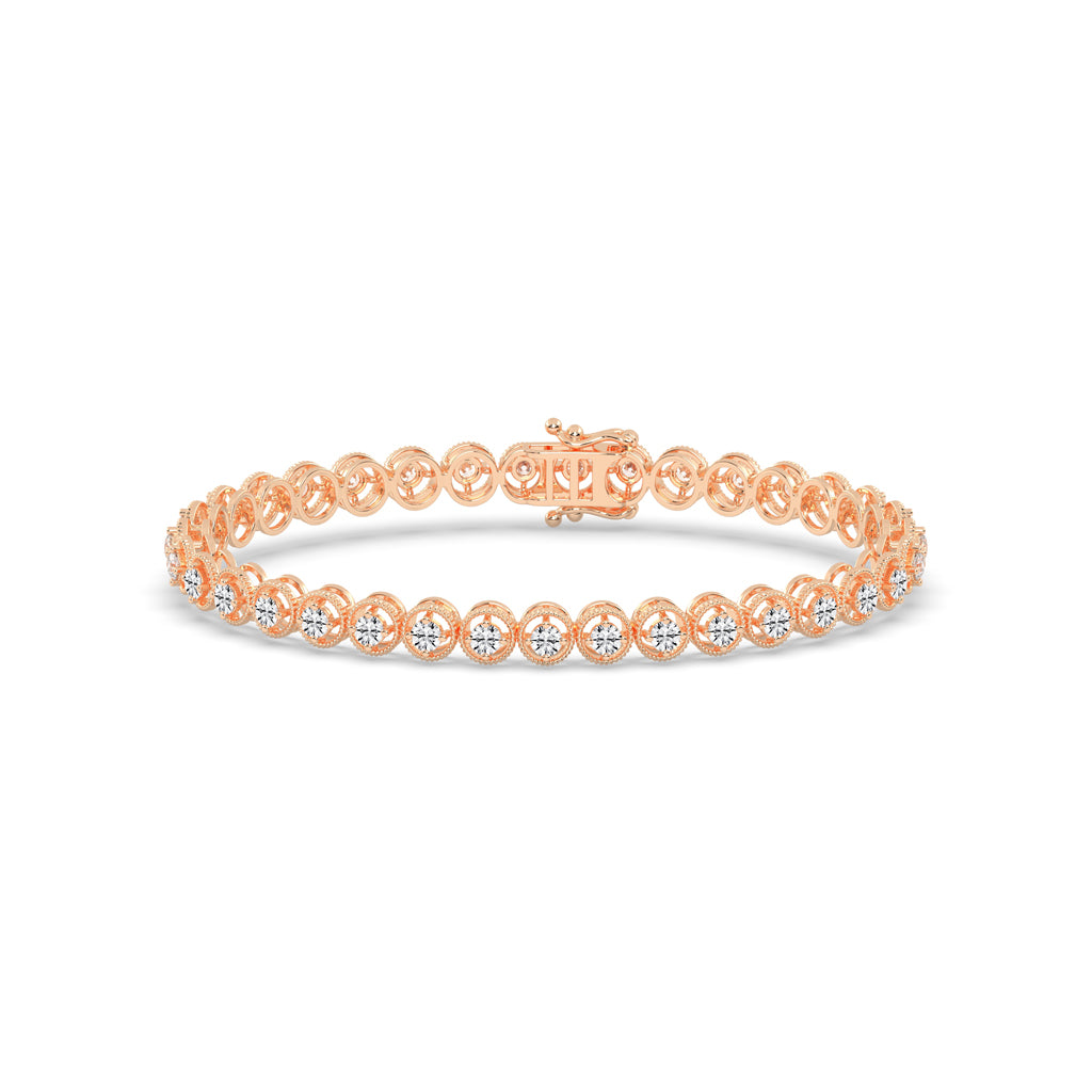Thalia 25Ct Miracle Setting Round Cut Tennis Lab Diamond Bracelet