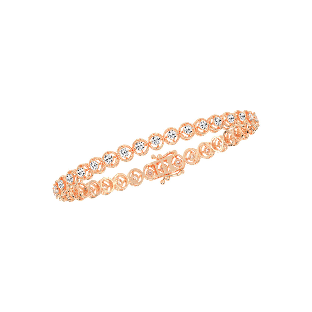 Thalia 25Ct Miracle Setting Round Cut Tennis Lab Diamond Bracelet