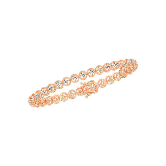Thalia 25Ct Miracle Setting Round Cut Tennis Lab Diamond Bracelet