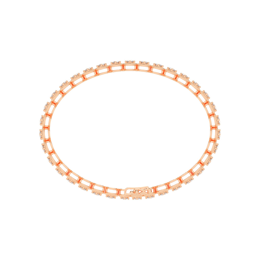 Thalia 25Ct Miracle Setting Round Cut Tennis Lab Diamond Bracelet