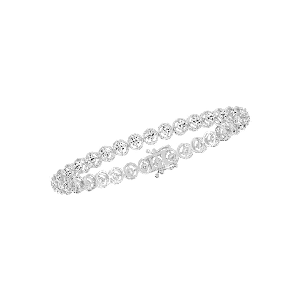 Thalia 25Ct Miracle Setting Round Cut Tennis Lab Diamond Bracelet
