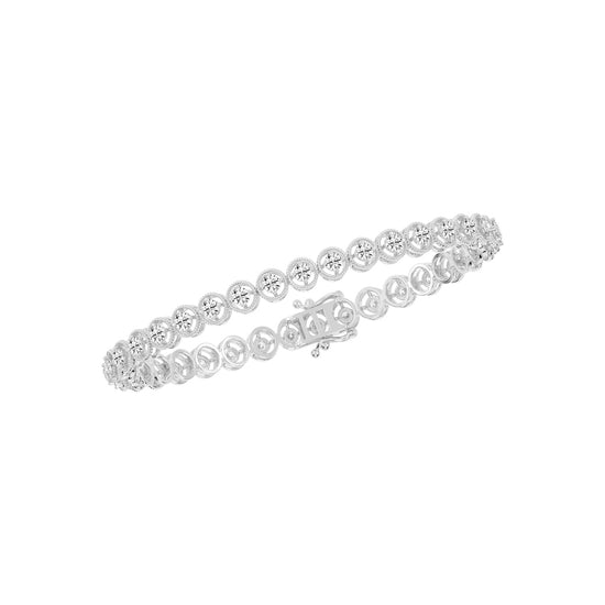Thalia 25Ct Miracle Setting Round Cut Tennis Lab Diamond Bracelet