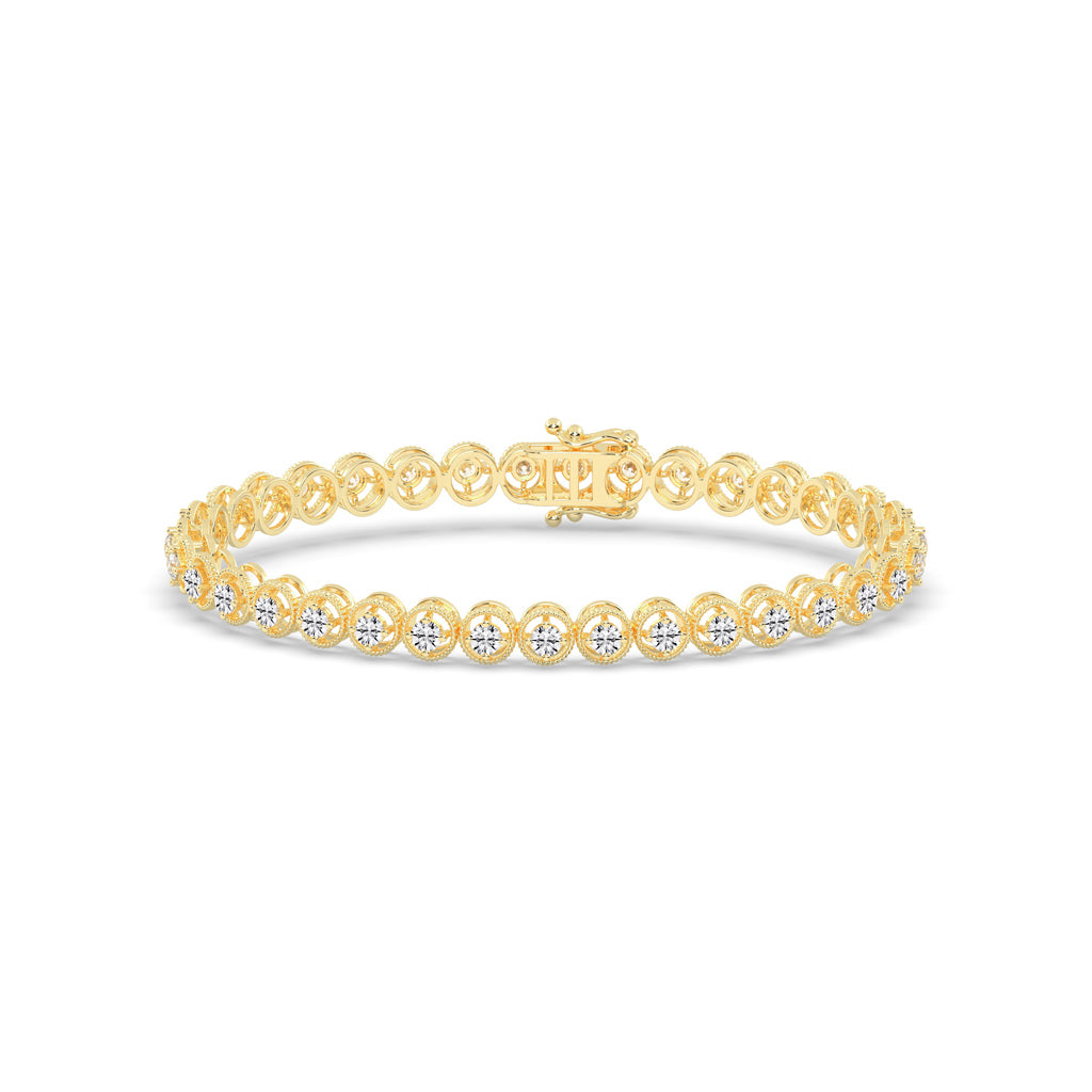 Thalia 25Ct Miracle Setting Round Cut Tennis Lab Diamond Bracelet