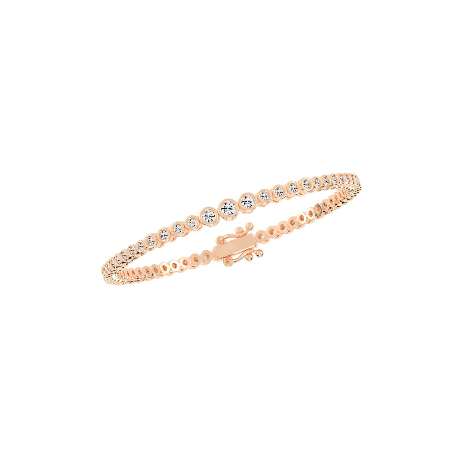 Livia 1.25Ct Bezel Round Cut Tennis Lab Diamond Bracelet