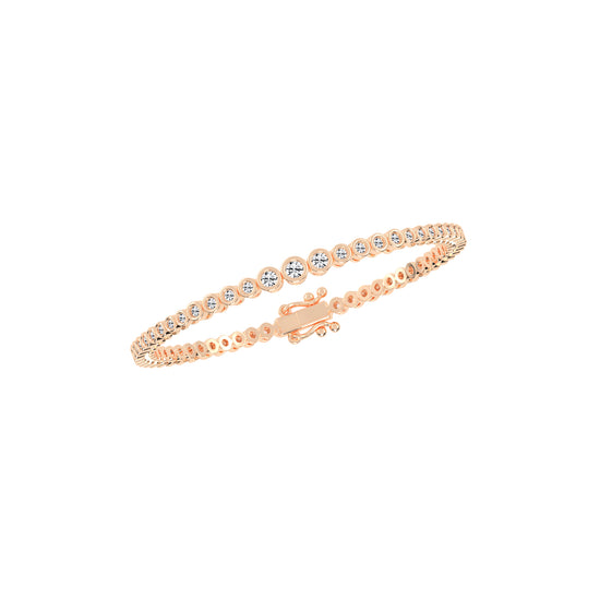 Livia 1.25Ct Bezel Round Cut Tennis Lab Diamond Bracelet