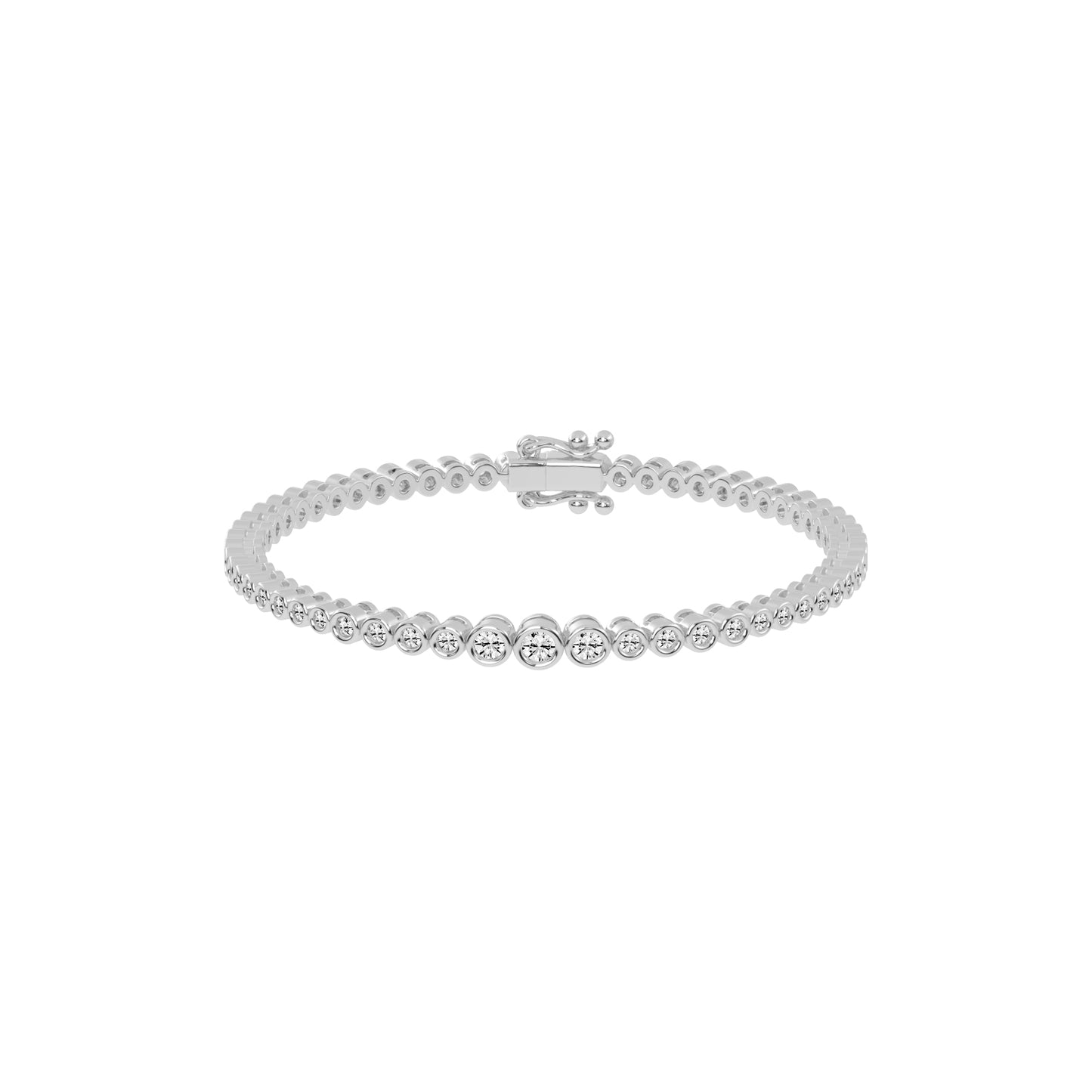 Livia 1.25Ct Bezel Round Cut Tennis Lab Diamond Bracelet