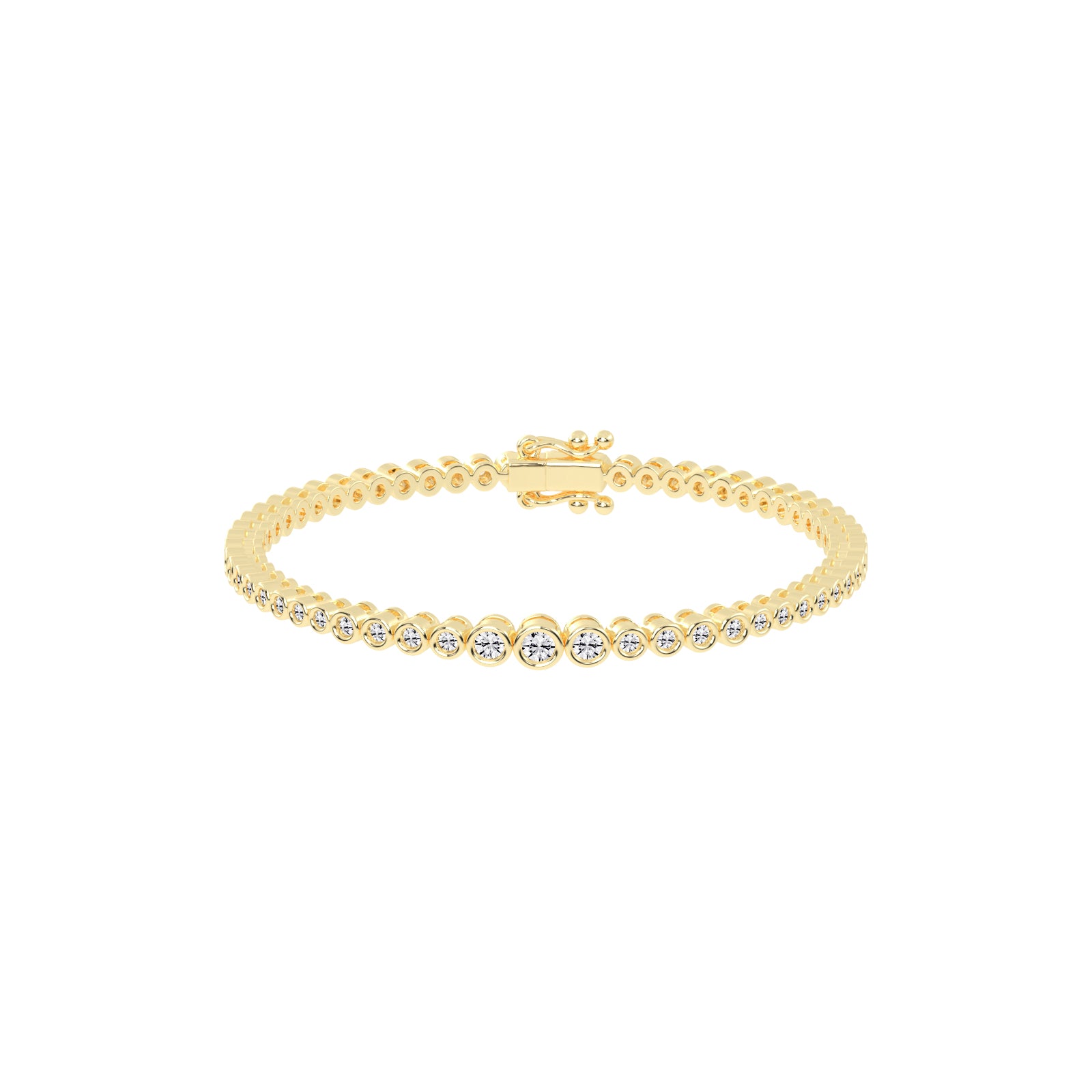 Livia 1.25Ct Bezel Round Cut Tennis Lab Diamond Bracelet