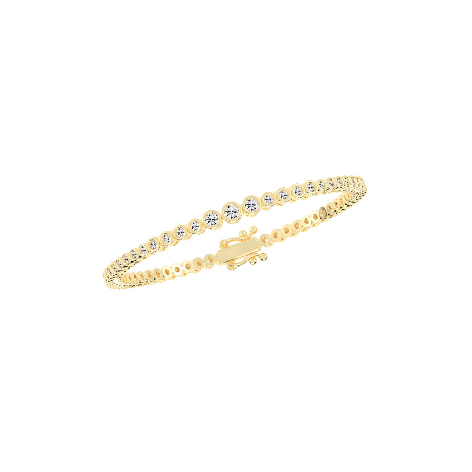Livia 1.25Ct Bezel Round Cut Tennis Lab Diamond Bracelet