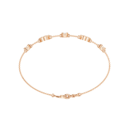 Luxury MultiShape Pear and Round Cut Diamond Station Chain Bracelet  Elegant Yellow Gold Bezel Signature Jewelry