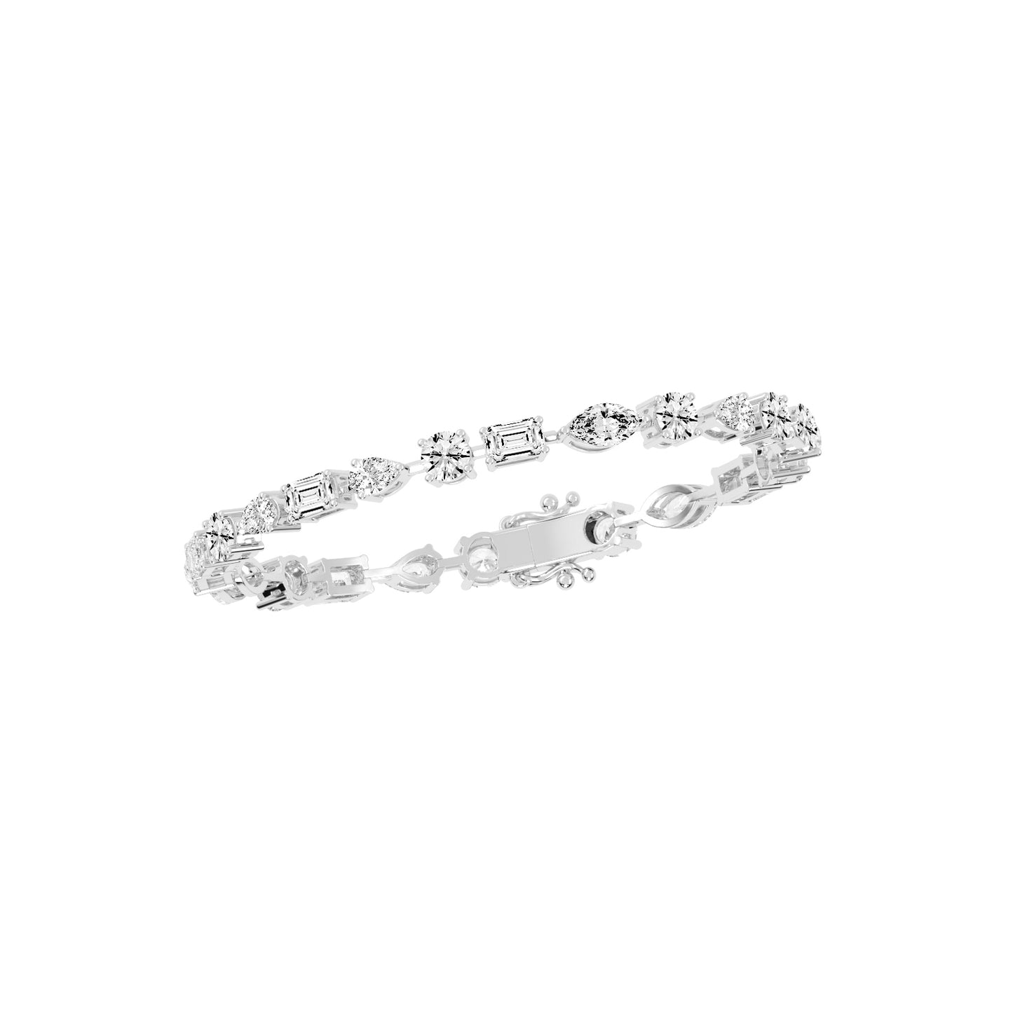 Atria 6.75Ct Miracle Setting Marquise Cut Fancy Lab Diamond Bracelet