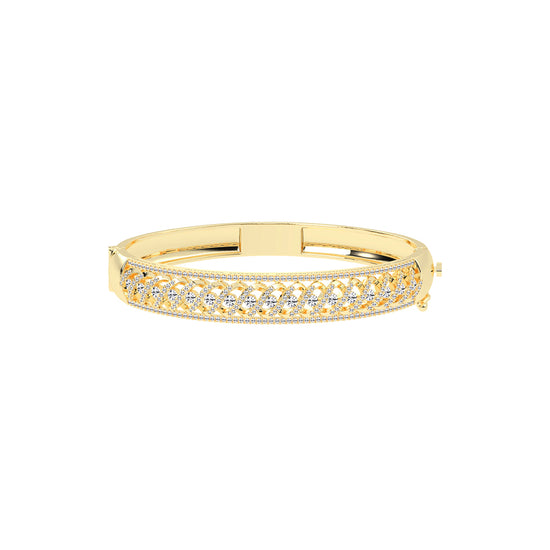 Bria 2Ct Leafy Whisper Round Cut Kada Lab Diamond Bracelet