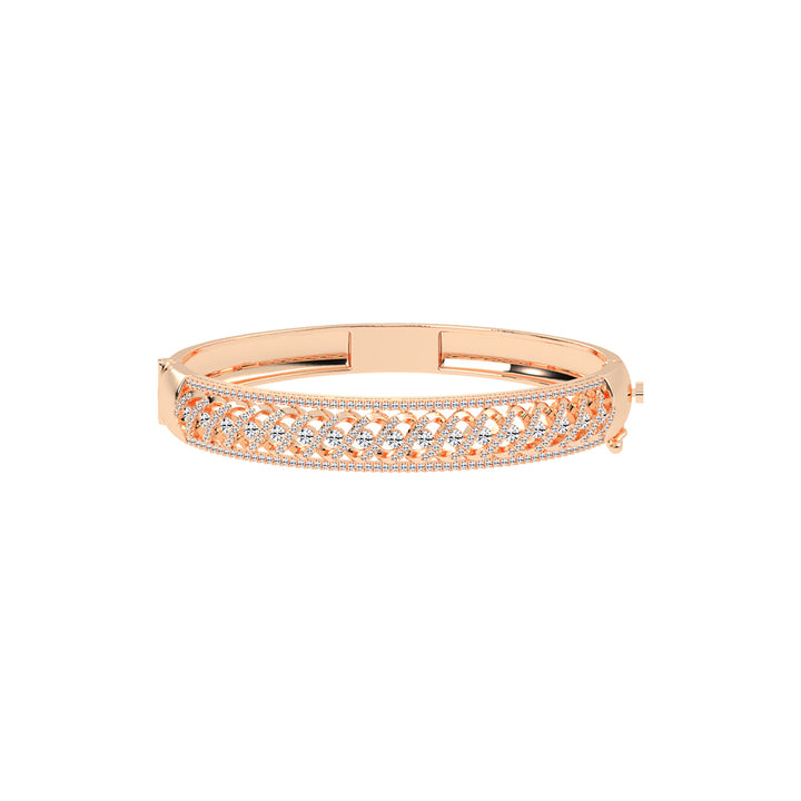 Bria 2Ct Leafy Whisper Round Cut Kada Lab Diamond Bracelet