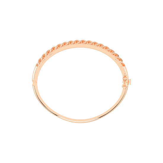 Bria 2Ct Leafy Whisper Round Cut Kada Lab Diamond Bracelet