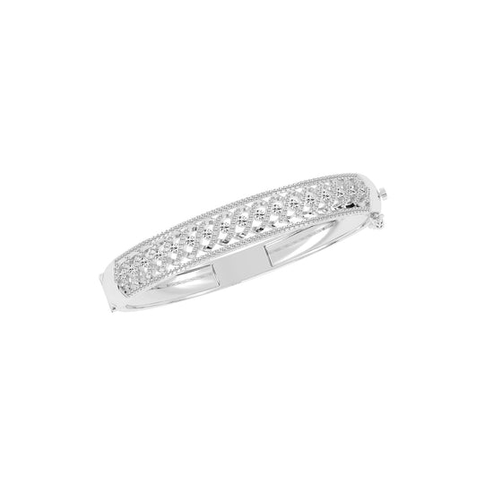 Bria 2Ct Leafy Whisper Round Cut Kada Lab Diamond Bracelet