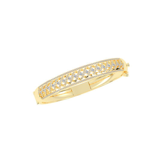 Bria 2Ct Leafy Whisper Round Cut Kada Lab Diamond Bracelet
