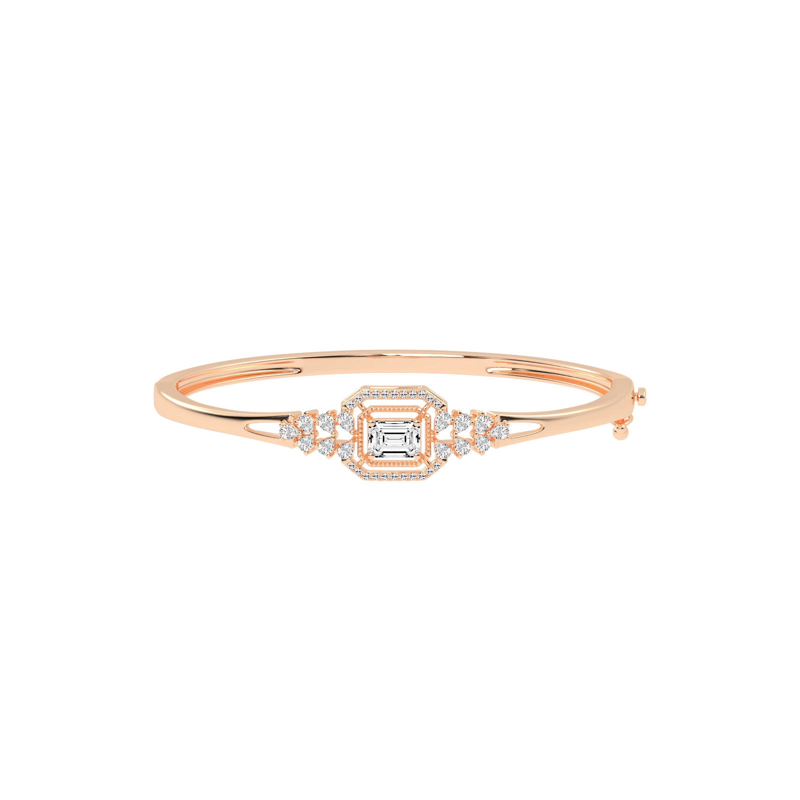 Daria Split Shank Emerald Cut Kada Lab Diamond Bracelet