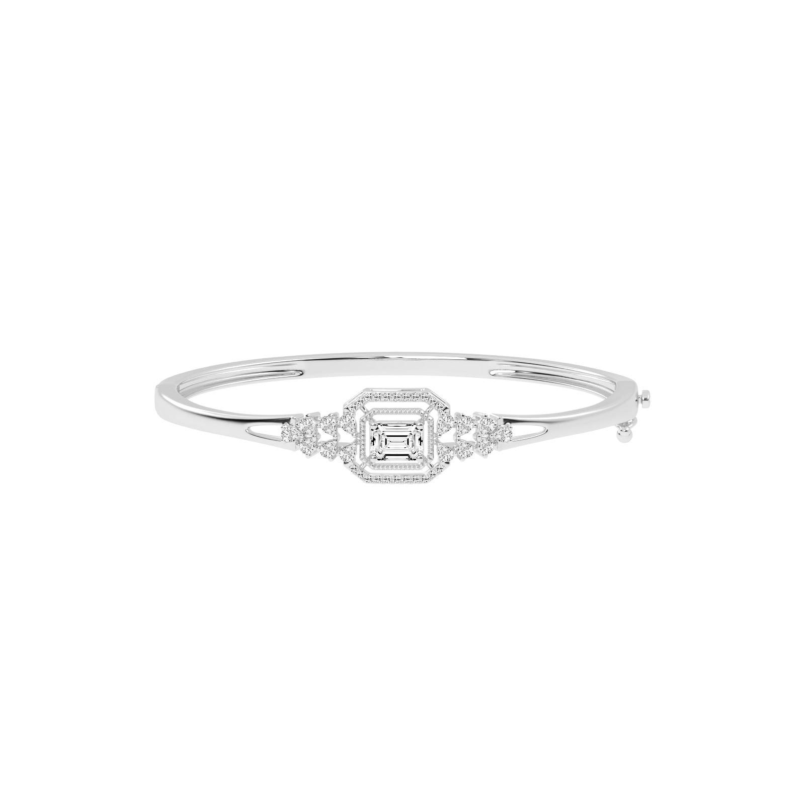 Daria Split Shank Emerald Cut Kada Lab Diamond Bracelet