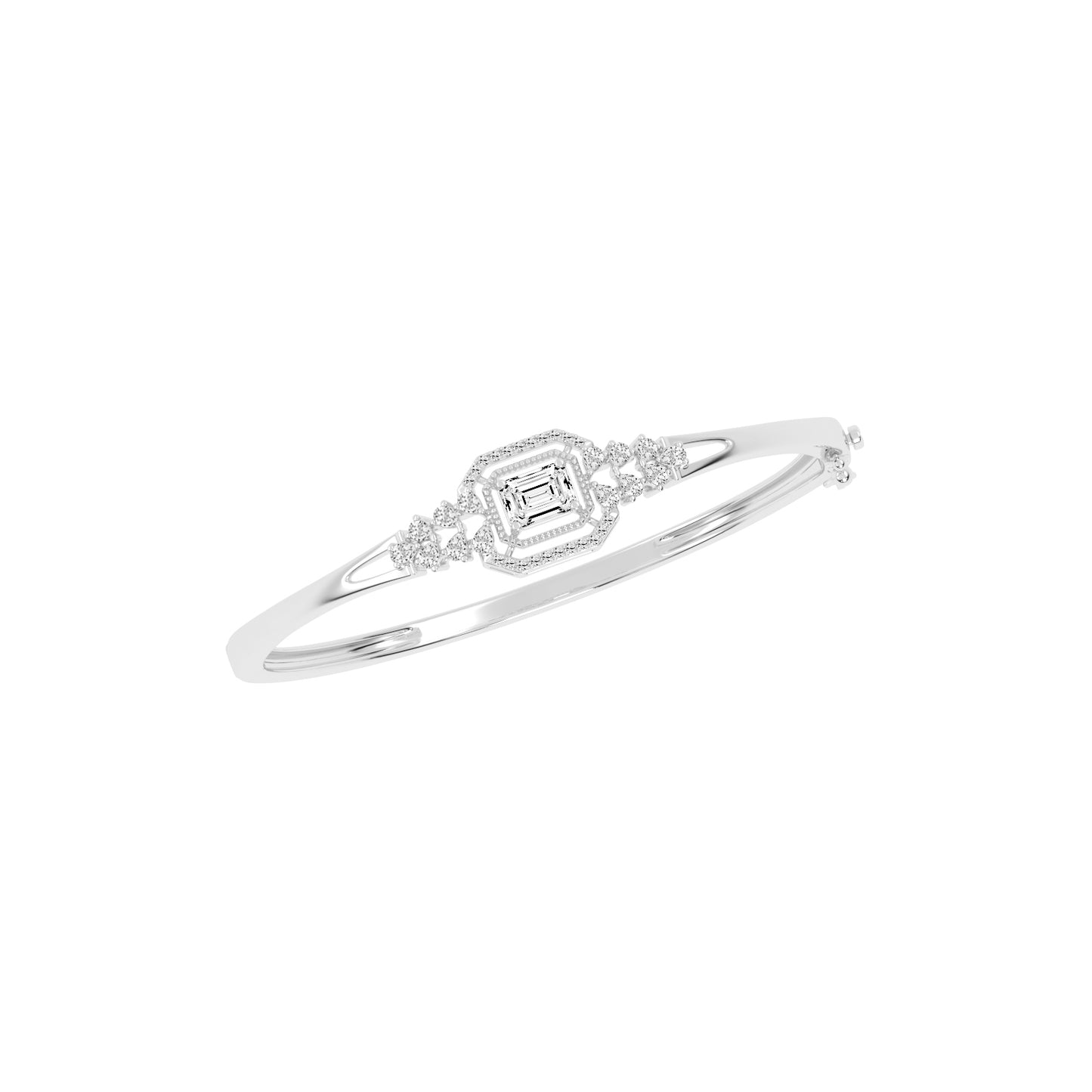 Daria Split Shank Emerald Cut Kada Lab Diamond Bracelet