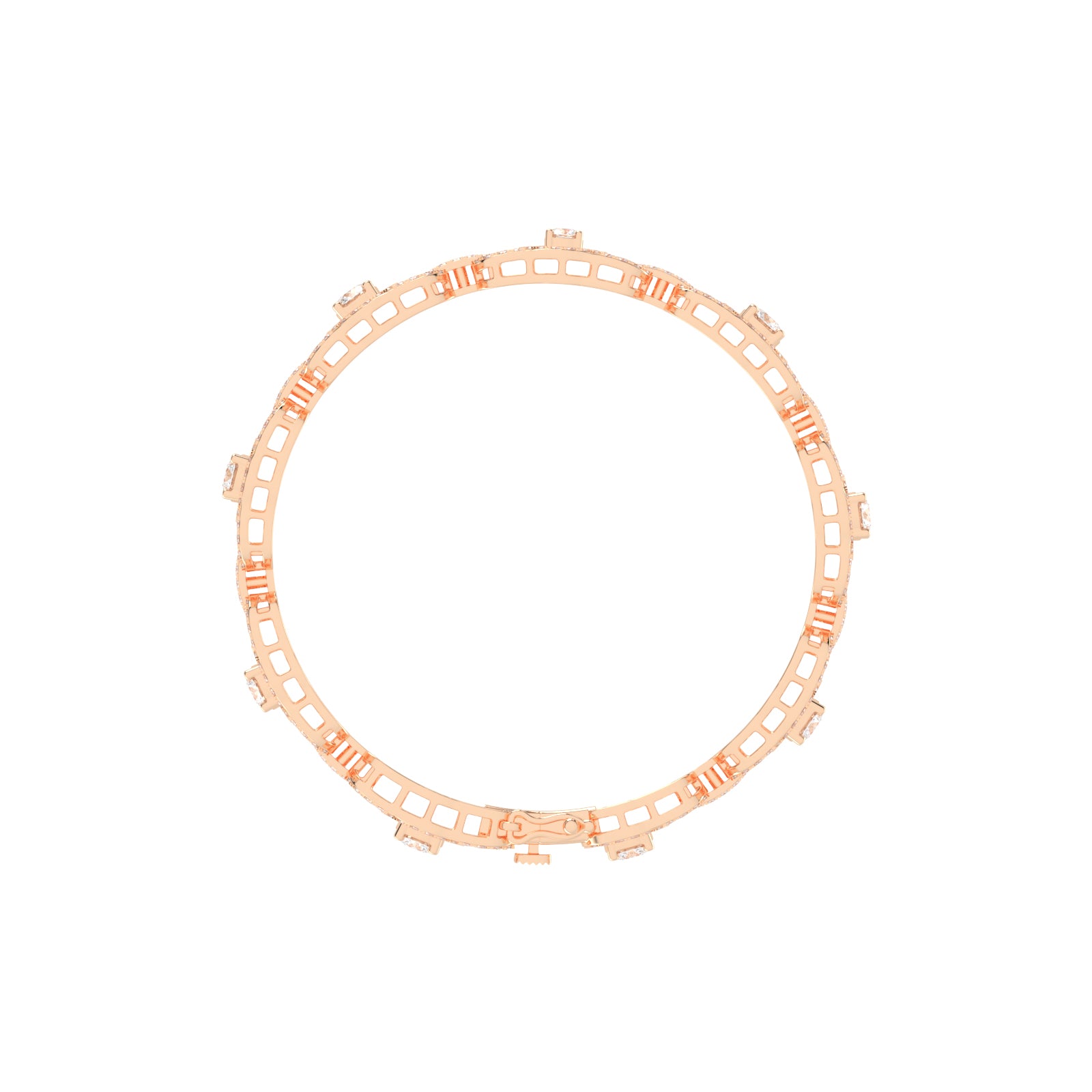 Lumin 375Ct Round Cut Fancy Lab Diamond Bracelet